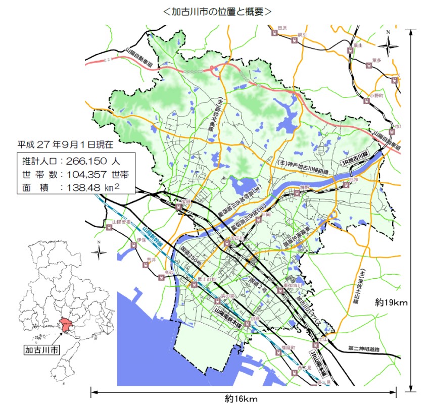 兵庫県加古川市の地勢